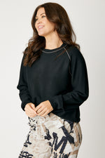 Silver Trim Ribbed Sweater (4 Colors)