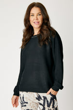 Silver Trim Ribbed Sweater (4 Colors)