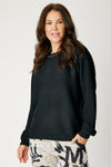 Silver Trim Ribbed Sweater (4 Colors)