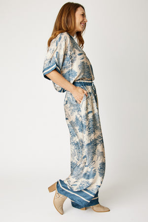 Pajama Style Jungle Pattern Top (2 Colors.Part of Set)