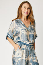 Pajama Style Jungle Pattern Top (2 Colors.Part of Set)
