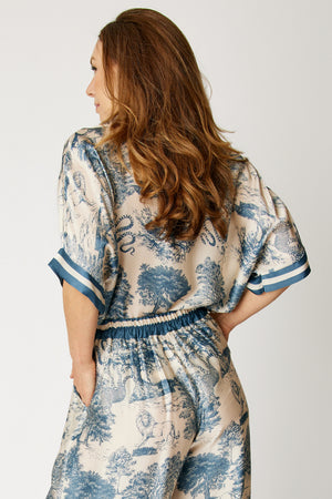 Pajama Style Jungle Pattern Top (2 Colors.Part of Set)