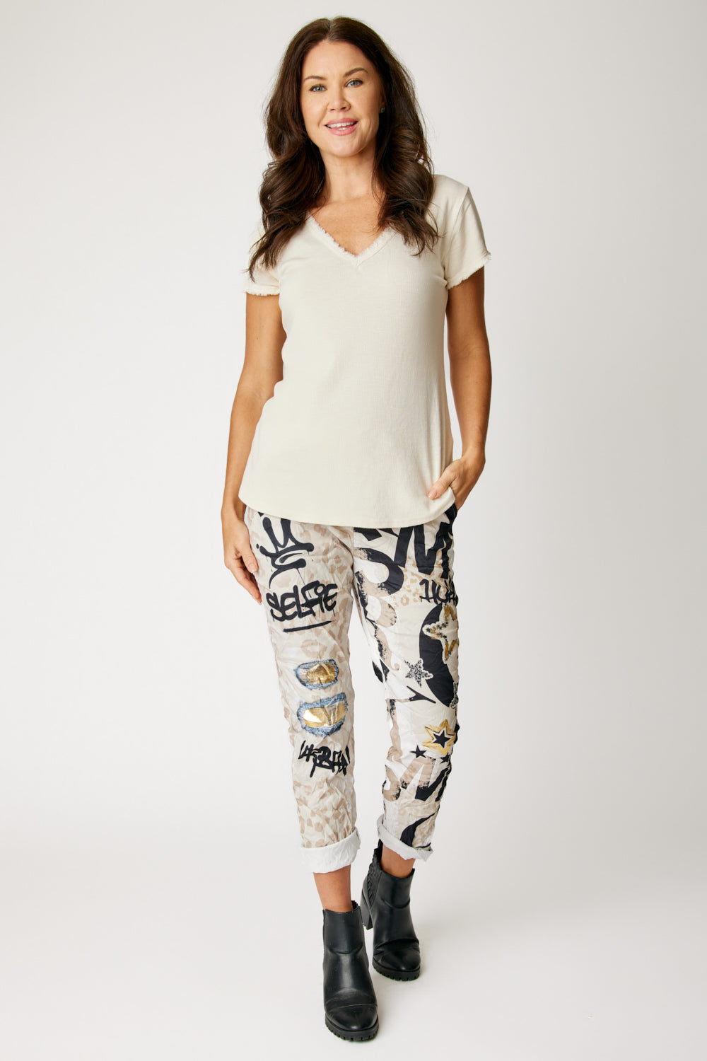 Knit Ruffle Trim Tee