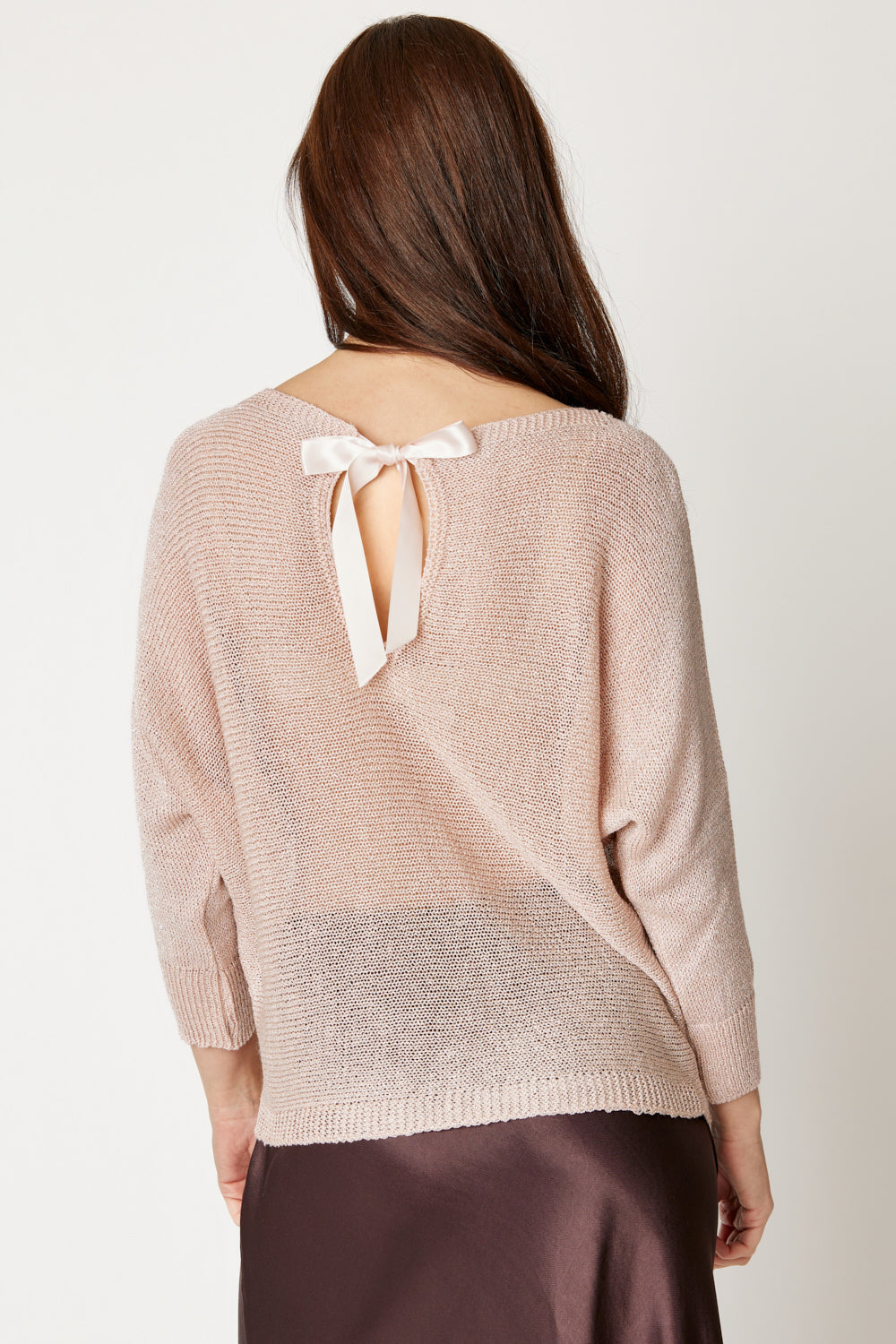 Shimmer Back Bow  Sweater (8 Colors)