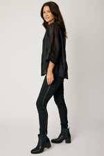 Embroidered Sheer Blouse (2 Colors)