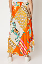 Bias-Cut Equestrian Print Skirt (3 Colors)