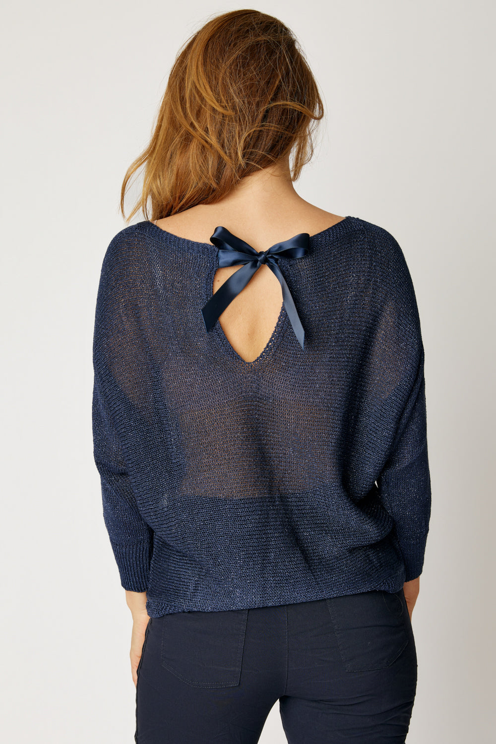 Shimmer Back Bow  Sweater (8 Colors)