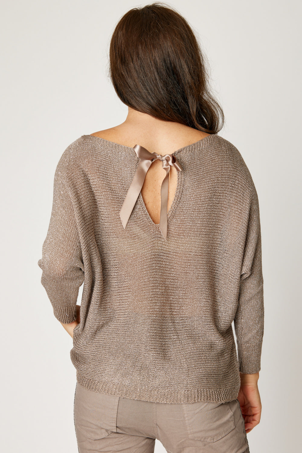 Shimmer Back Bow  Sweater (8 Colors)