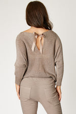 Shimmer Back Bow  Sweater (8 Colors)