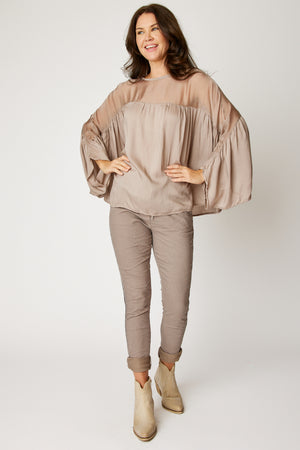 Italian Silk Gathered Blouse (3 Colors)