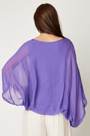 Italian Silk Top w/ Drape Under Arm (5 Colors)