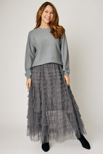 Silver Trim Ribbed Sweater (4 Colors)