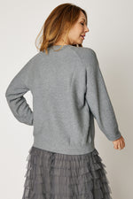 Silver Trim Ribbed Sweater (4 Colors)