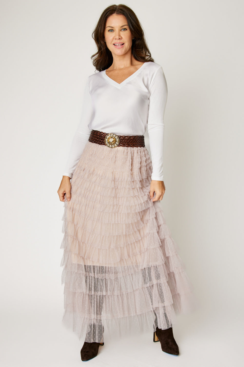 Swiss Dot Layered Skirt (3 Colors)