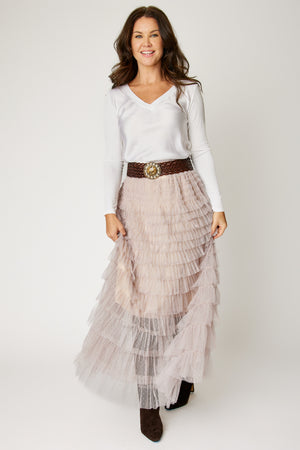 Swiss Dot Layered Skirt (3 Colors)