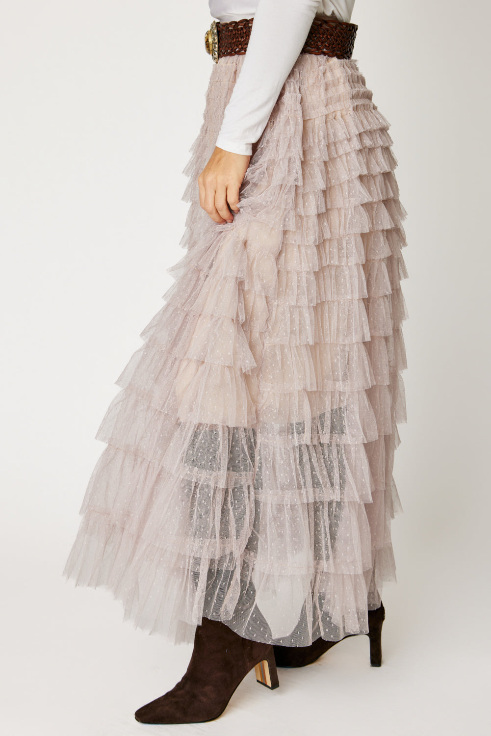 Swiss Dot Layered Skirt (3 Colors)