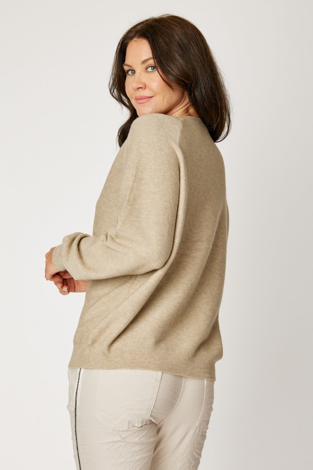Silver Trim Ribbed Sweater (4 Colors)