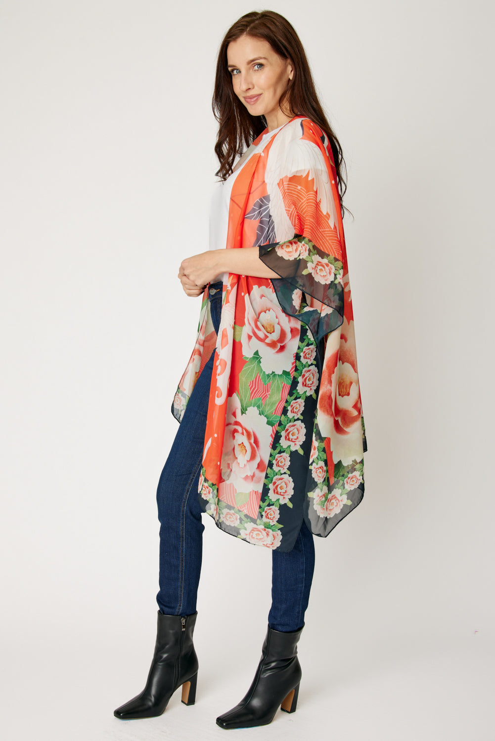 Orange Crane Kimono