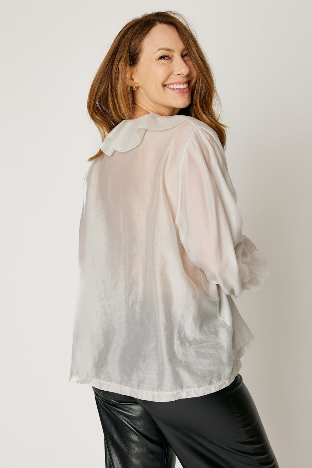 Ruffle Trim Blouse (3 Colors)