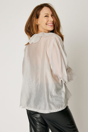 Ruffle Trim Blouse (3 Colors)