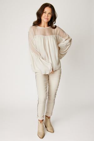 Italian Silk Gathered Blouse (3 Colors)