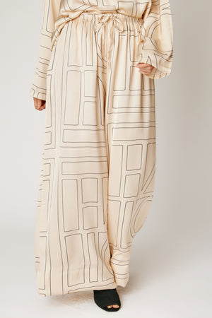 Geometric Satin Pant (Part of Set, 3 Colors)