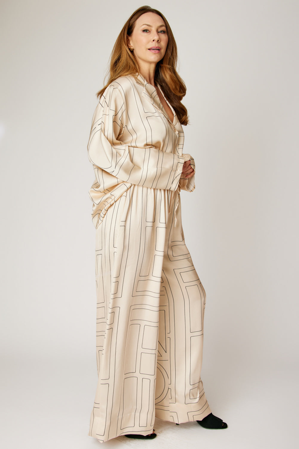 Geometric Satin Pant (Part of Set, 3 Colors)