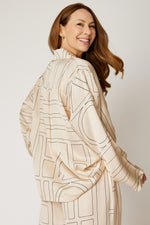 Geometric Satin Top (Part of a Set, 3 Colors)