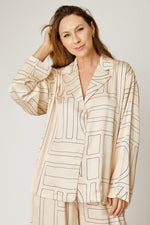 Geometric Satin Top (Part of a Set, 3 Colors)