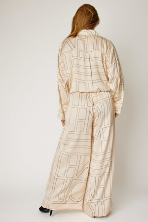 Geometric Satin Top (Part of a Set, 3 Colors)