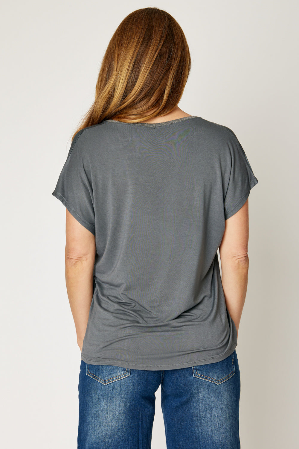 Gold Trim V-Neck Tee (4 Colors)