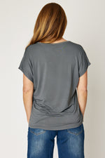 Gold Trim V-Neck Tee (4 Colors)