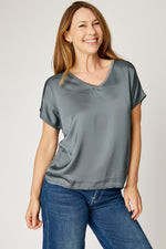 Gold Trim V-Neck Tee (4 Colors)