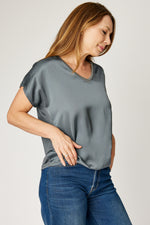 Gold Trim V-Neck Tee (4 Colors)