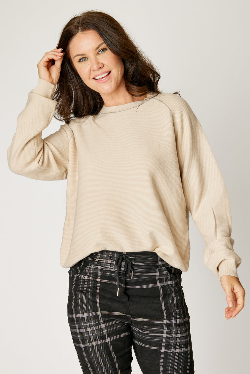 Silver Trim Ribbed Sweater (4 Colors)