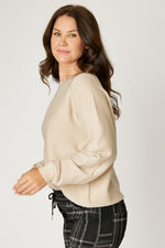 Silver Trim Ribbed Sweater (4 Colors)