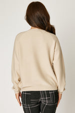 Silver Trim Ribbed Sweater (4 Colors)