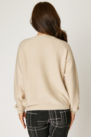 Silver Trim Ribbed Sweater (4 Colors)