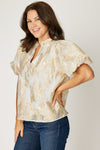 Gold Ivory Jacquard Top