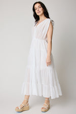 Deep V Cotton Voile Long Dress (4 Colors) - Jacqueline B Clothing