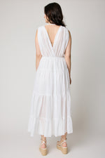 Deep V Cotton Voile Long Dress (4 Colors) - Jacqueline B Clothing