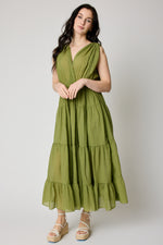 Deep V Cotton Voile Long Dress (4 Colors) - Jacqueline B Clothing