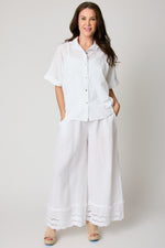 Eyelet Linen Blouse (2 Colors) - Jacqueline B Clothing