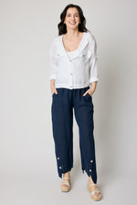 Crop Button Linen Pant (3 Colors) - Jacqueline B Clothing