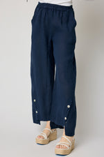 Crop Button Linen Pant (3 Colors) - Jacqueline B Clothing