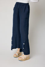 Crop Button Linen Pant (3 Colors) - Jacqueline B Clothing