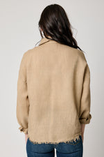 Linen  Raw Edge Pocket Shirt (6 Colors)