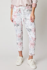 Pink Floral Italian Stretch Pant