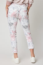 Pink Floral Italian Stretch Pant