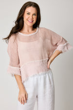 Cotton/Linen Mesh Top (3 Colors) - Jacqueline B Clothing